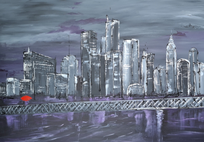 New York im Regen, 100x80 cm